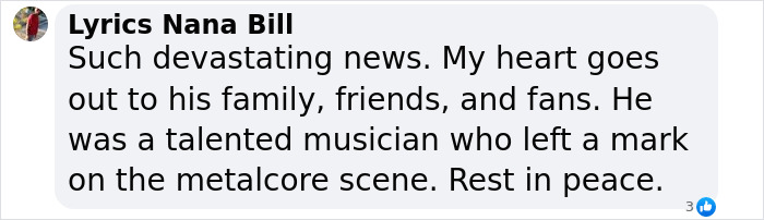 Comment expressing condolences for a famous drummer who lost his life in a San Diego plane crash.