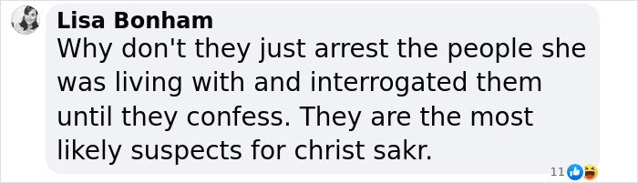 Comment discussing suspects in the case of the missing teen who vanished on her way to the airport. Comment discussing suspects in the case of the missing teen who vanished on her way to the airport.