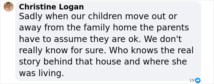 Comment from Christine Logan discussing the uncertainty surrounding the final text of missing teen vanished en route to airport. Comment from Christine Logan discussing the uncertainty surrounding the final text of missing teen vanished en route to airport.