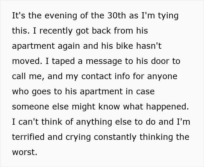 Woman plans a vacation with her boyfriend, worried and searching as he mysteriously disappears before their flight.