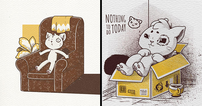 I Created 19 Wholesome Comics About Lonecat, A Cat Who Enjoys Life On His Own Terms