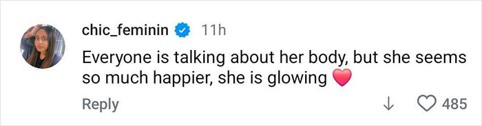 Comment praising Lizzo for glowing and happiness while showing off her body after hitting weight loss goal. Comment praising Lizzo for glowing and happiness while showing off her body after hitting weight loss goal.