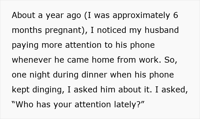 Pregnant woman confronts husband about phone distraction during dinner, highlighting signs of gaslighting and relationship struggles.