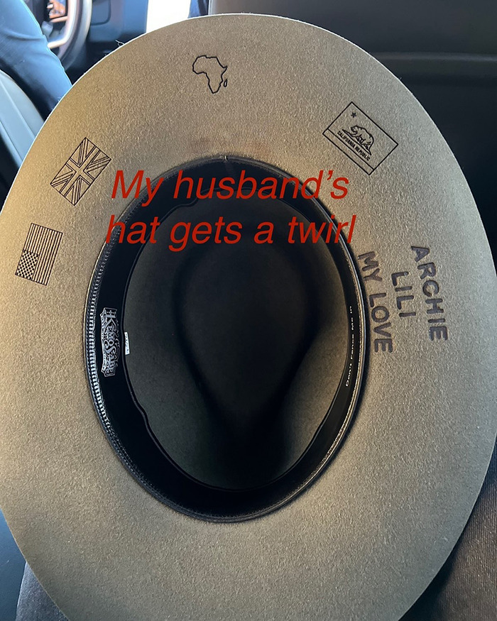 Cowboy hat featuring hidden symbols and personalized inscriptions, sparking buzz at Beyoncé show with Prince Harry and Meghan. Cowboy hat featuring hidden symbols and personalized inscriptions, sparking buzz at Beyoncé show with Prince Harry and Meghan.