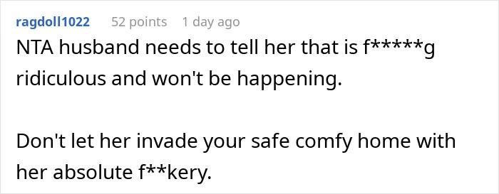 Reddit comment discussing a highly sensitive sister-in-law’s high demands being shut down in a family dispute. Reddit comment discussing a highly sensitive sister-in-law’s high demands being shut down in a family dispute.