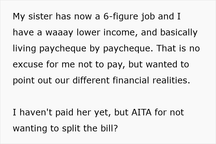 Person discussing financial realities after dinner, refusing to pay after finding out they are treating the table.