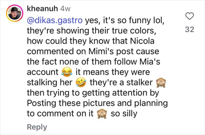 Instagram comment screenshot showing Romeo and Cruz Beckham taking a dig at sister-in-law Nicola Peltz amid family drama.