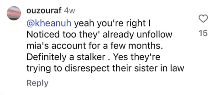 Instagram comment discussing Romeo and Cruz Beckham taking a dig at sister-in-law Nicola Peltz amid family drama.