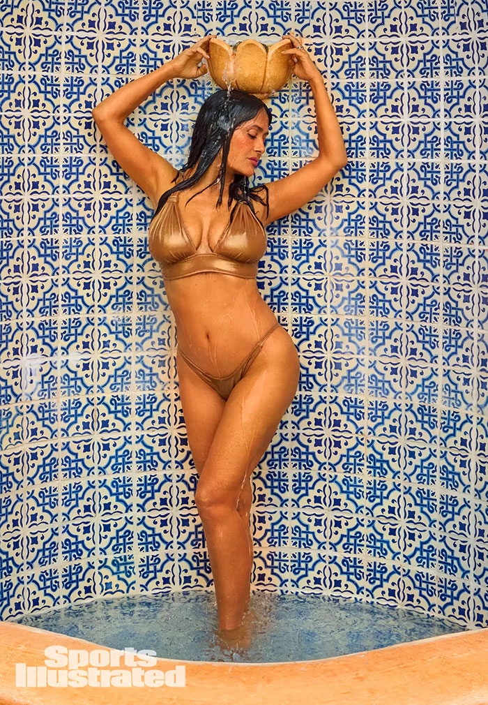"Not Necessarily The Model Type": Salma Hayek Strips Down For Sports Illustrated Swimsuit Cover