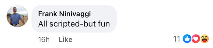 Comment by Frank Ninivaggi saying All scripted-but fun on social media, relating to Scarlett Johansson and husband on SNL. Comment by Frank Ninivaggi saying All scripted-but fun on social media, relating to Scarlett Johansson and husband on SNL.