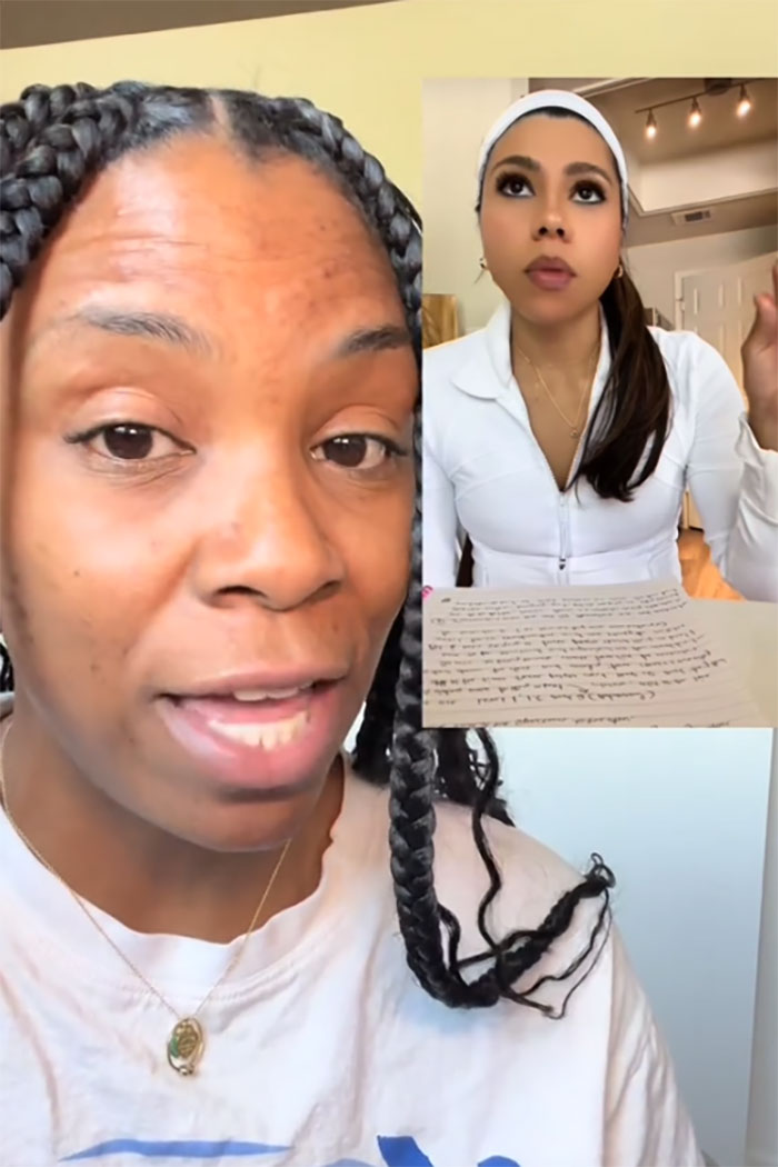 Two women having a video conversation discussing people 200 lbs and over doing Pilates in a home setting.