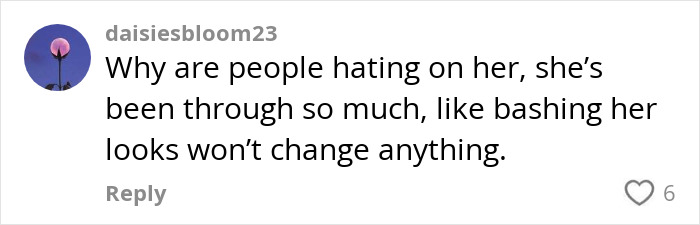Comment expressing support for American Pie star amid backlash over her appearance in recent interview. Comment expressing support for American Pie star amid backlash over her appearance in recent interview.