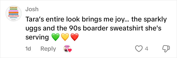 Screenshot of a fan comment praising the look of the American Pie star in a recent interview. Screenshot of a fan comment praising the look of the American Pie star in a recent interview.