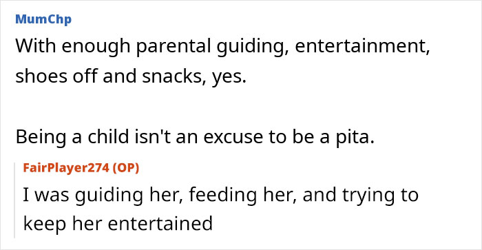 Online conversation where a mom defends her toddler mid-flight against an angry passenger upset over fidgeting. Online conversation where a mom defends her toddler mid-flight against an angry passenger upset over fidgeting.