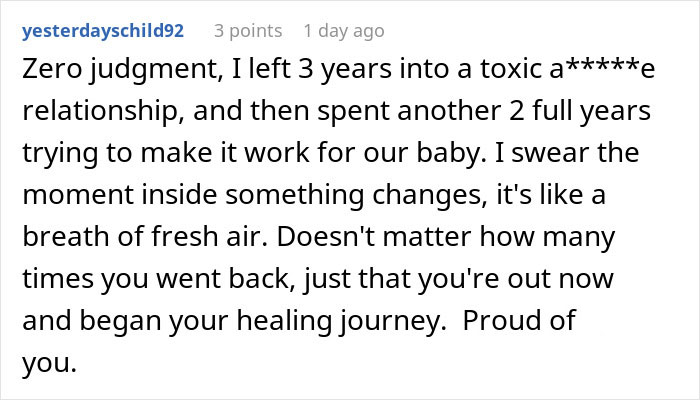Screenshot of an online comment sharing a personal story about healing after finding cheating evidence on an ex’s phone data. Screenshot of an online comment sharing a personal story about healing after finding cheating evidence on an ex’s phone data.