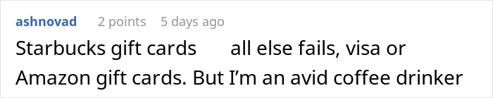 User comment discussing Starbucks and Amazon gift cards as deals or offers for Teacher Appreciation Week in 2025.