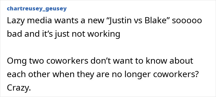 Screenshot of a social media post discussing reluctance of coworkers to share feud details, reflecting Walton Goggins off the rails topic.