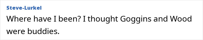 Comment questioning the relationship between Walton Goggins and Aimee Lou Wood in an online discussion thread.