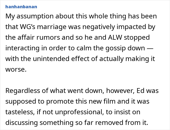 Walton Goggins reacting strongly to feud questions involving Aimee Lou Wood during an interview.
