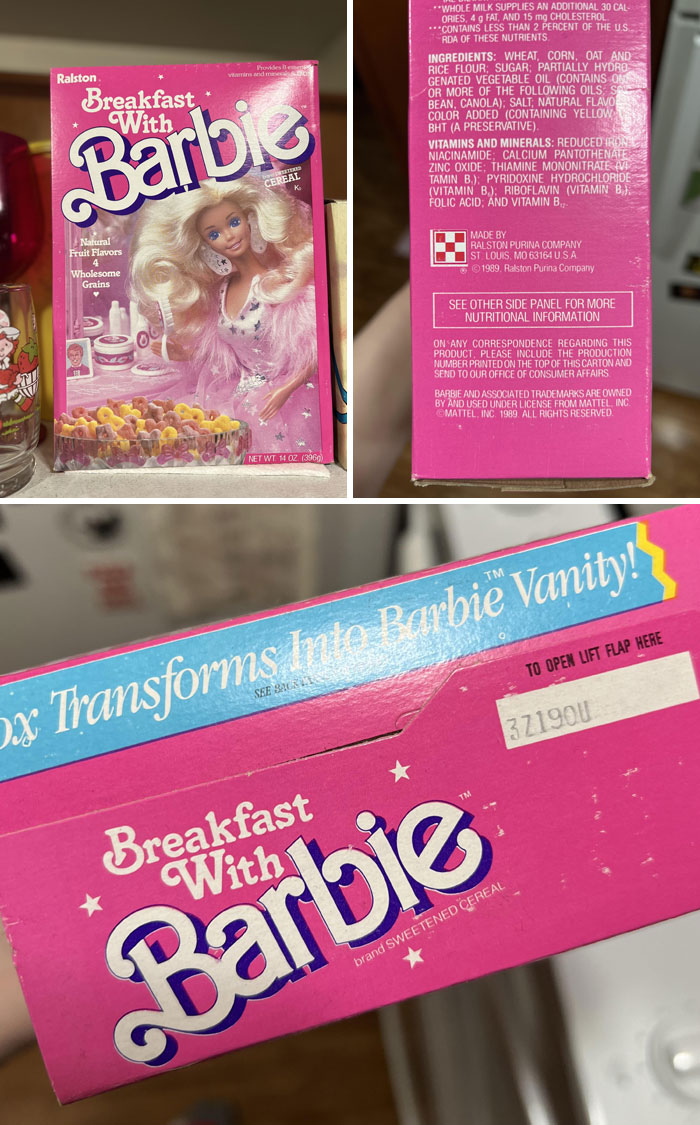 Vintage Breakfast With Barbie cereal box, a bizarre nostalgic find in old houses that left everyone confused.