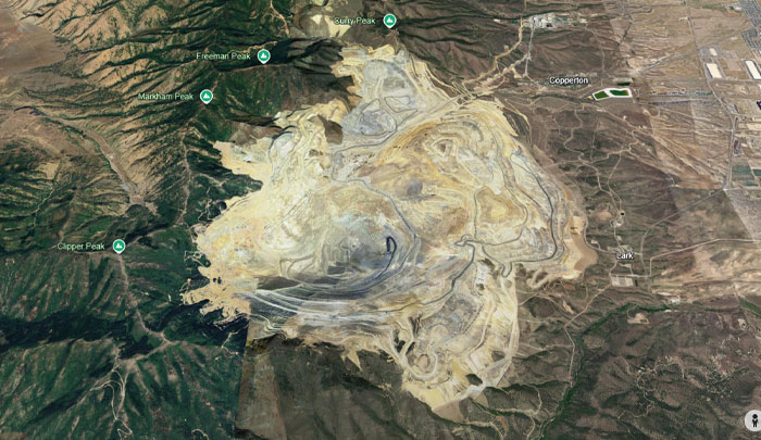 Aerial view of a large open-pit mine showing weird things on Google Earth that will make you question everything.