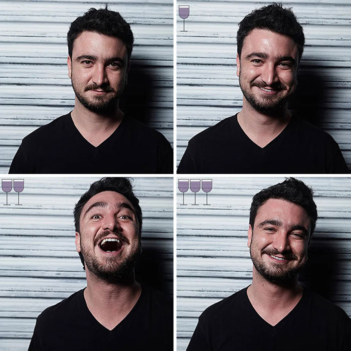 Before And After 3 Glasses Of Wine: 20 New Photos From The Viral 2016 Project, By Marcos Alberti