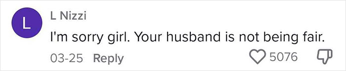 Screenshot of an online comment defending a wife, responding to a husband’s claim about his mom. Screenshot of an online comment defending a wife, responding to a husband’s claim about his mom.