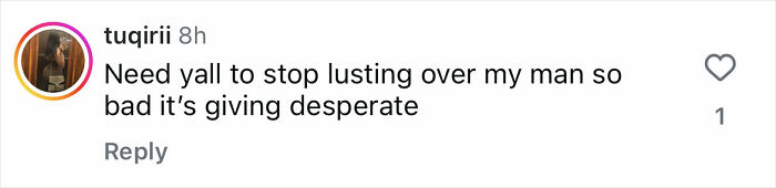 Comment on social media saying need yall to stop lusting over my man, reflecting conversation about former band member looks unrecognizable.