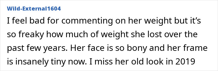 Screenshot of a comment discussing Ariana Grande's ghoulish look and entirely visible ribcage in the new Wicked trailer.