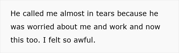 Text message expressing emotional distress about work and personal worries related to a hijacked pregnancy announcement on Facebook.