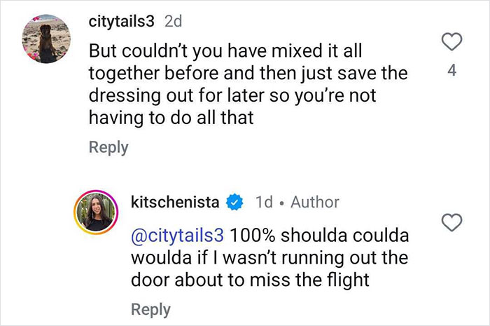 Screenshot of social media comments discussing a plane passenger making a salad mid-flight and reactions. Screenshot of social media comments discussing a plane passenger making a salad mid-flight and reactions.