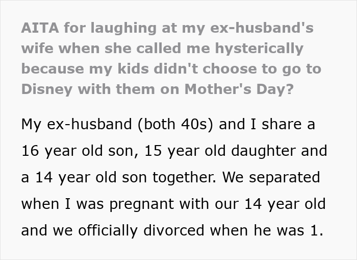 Stepmom throwing hysterical fit as kids refuse to celebrate Mother's Day together, making their lives difficult.