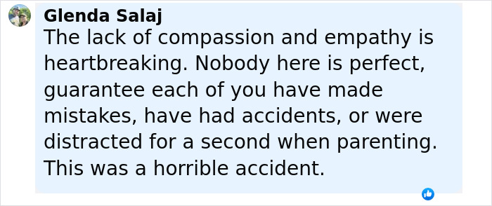 Facebook comment by Glenda Salaj expressing heartbreak over lack of compassion after terrifying words hallucinating 14YO son spoke.
