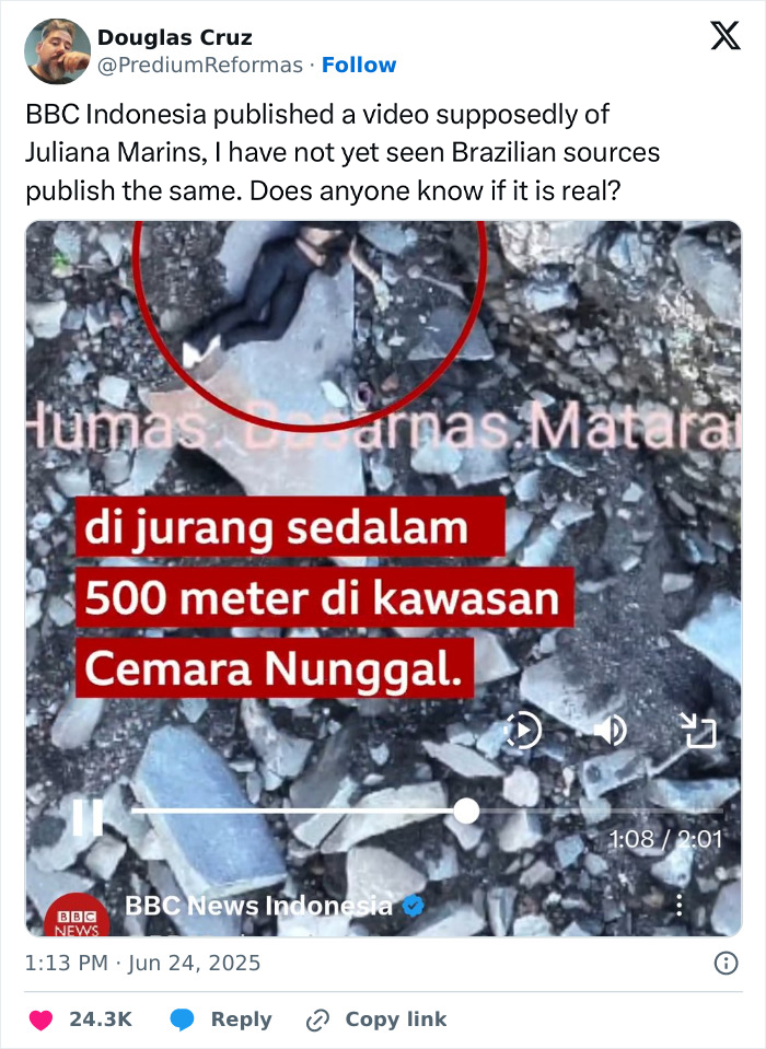 Person trapped 1600ft inside active volcano shown lying on rocky ground in a rescue area surrounded by debris.