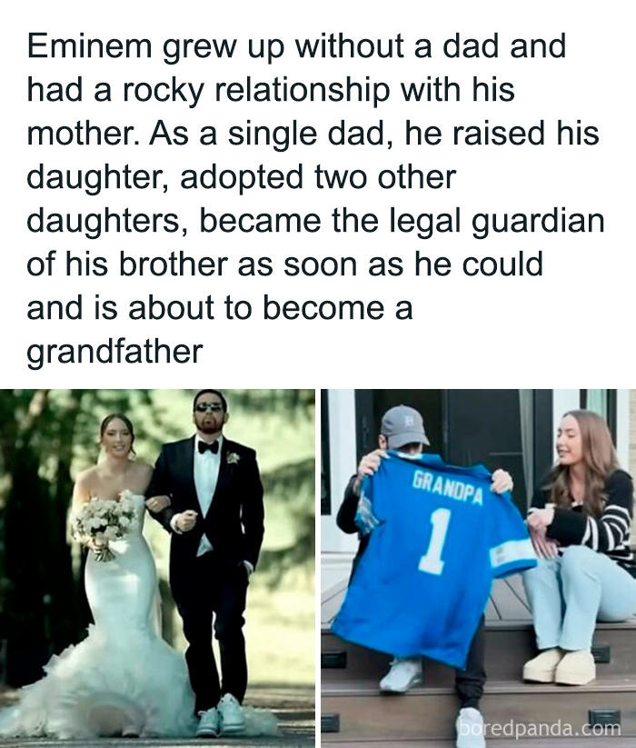 Eminem's family journey including raising daughters, legal guardianship, and becoming a grandfather in secret facts.