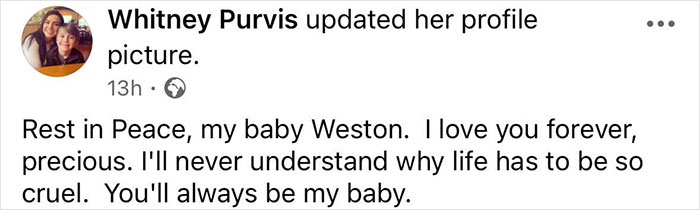 Whitney Purvis from 16 And Pregnant expresses grief after losing her 16-year-old son Weston in a heartfelt social media post.