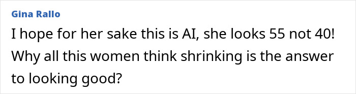 Comment on Sharon Osbourne's rarely-seen daughter, 41, discussing accusations of using Ozempic after a viral new look.