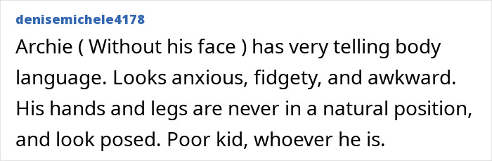 Text post screenshot showing a comment about Meghan Markle accused of treating her kids like accessories.