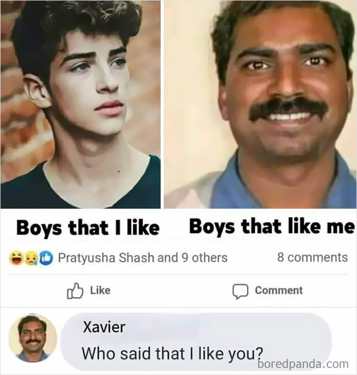 Meme contrasting boys liked versus boys who like back, with a humorous comment, relatable memes for a laugh today.