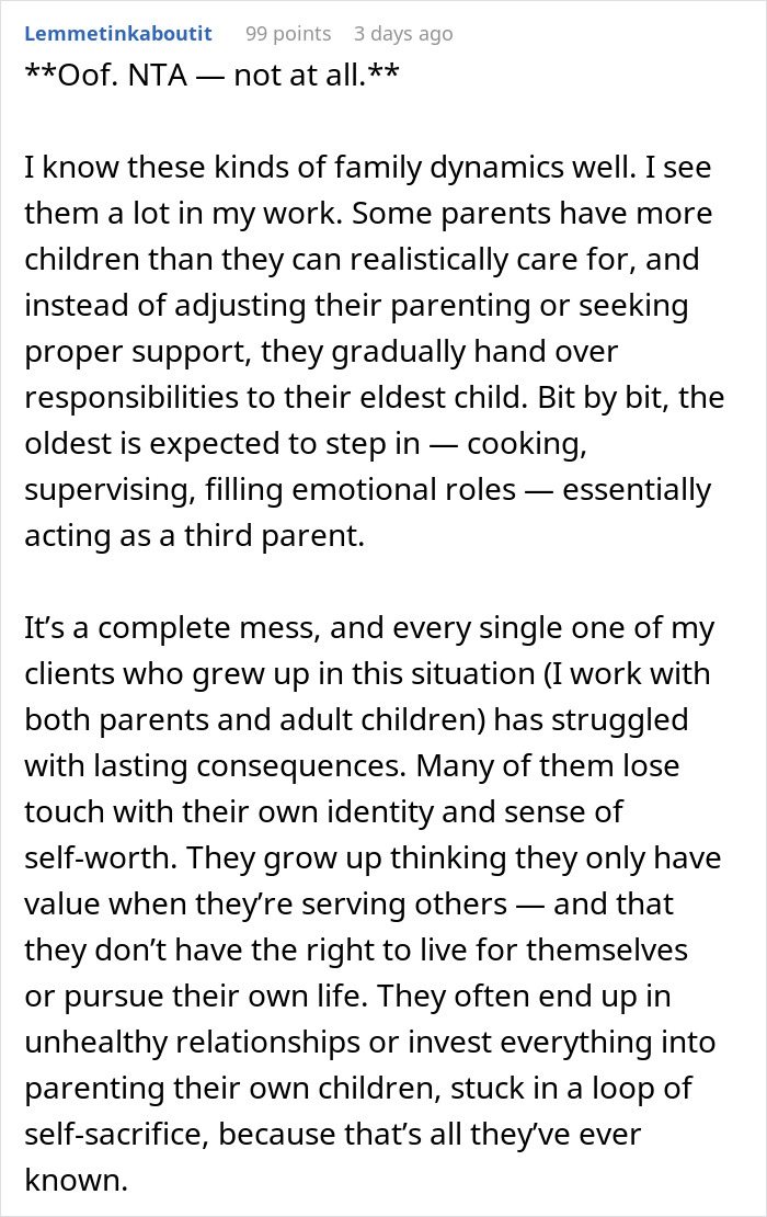 Mom guilt-trips son making lunch only for himself while siblings wait, highlighting family dynamics and parenting challenges.