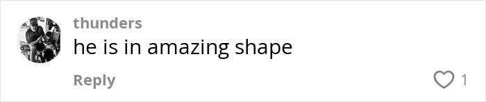 Comment on a social media post praising a famous '80s rockstar's shirtless performance, highlighting his amazing shape at age 75.