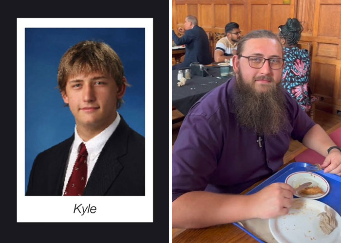 Side-by-side before and after pics showing how people changed or didn’t change since graduating 10 years ago