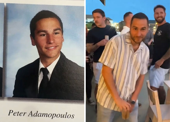 Side-by-side before and after pics showing how people changed or didn’t change since graduating 10 years ago