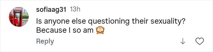 Comment questioning sexuality in a social media post, highlighting reactions to Chappell Roan praised for healthy body display.