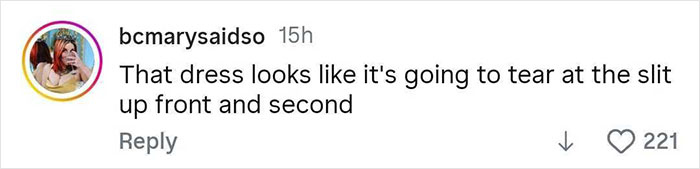 Instagram comment criticizing a skin-tight dress, shared in a thread discussing Ozempic hands and fan reactions to Kylie Jenner.