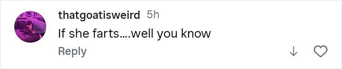 Comment saying If she farts well you know, posted by user thatgoatisweird in a social media thread about Ozempic hands.