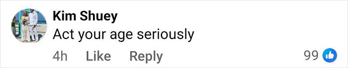 Comment from Kim Shuey saying Act your age seriously on a social media post about Jennifer Lopez slammed after revealing her pubic area during concert.