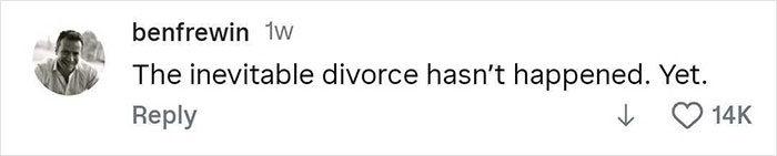 Social media comment humorously referencing Harry and Meghan Markle's interview and its public reaction.