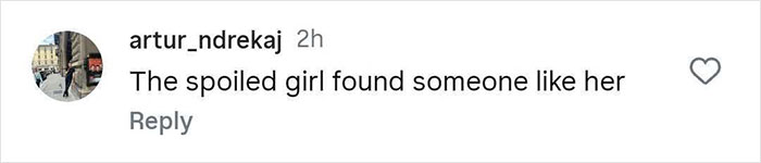 Screenshot of an Instagram comment reading The spoiled girl found someone like her related to Greta Thunberg and Chris Kebbo.