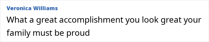 Comment text praising a great accomplishment, mentioning pride of the family in an online discussion about 1000-lb Sisters star transformation. Comment text praising a great accomplishment, mentioning pride of the family in an online discussion about 1000-lb Sisters star transformation.